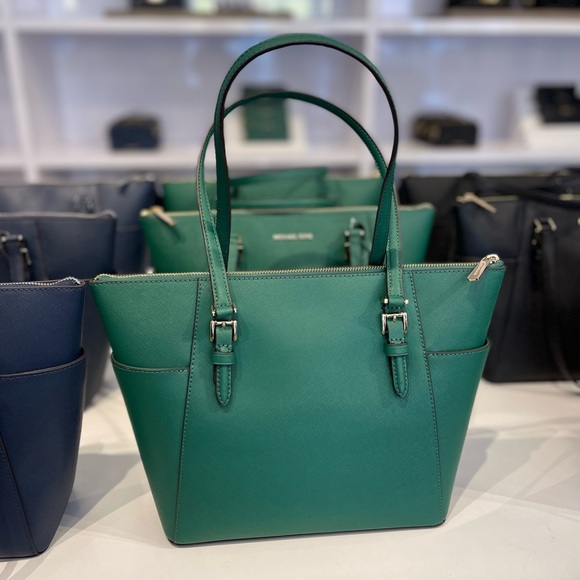 MICHAEL KORS CHARLOTTE LARGE TOP ZIP TOTE PALMETTO GREEN COLOR
NWT - Picture 5 of 16